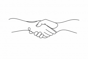 Deux mains serrées pour la médiation